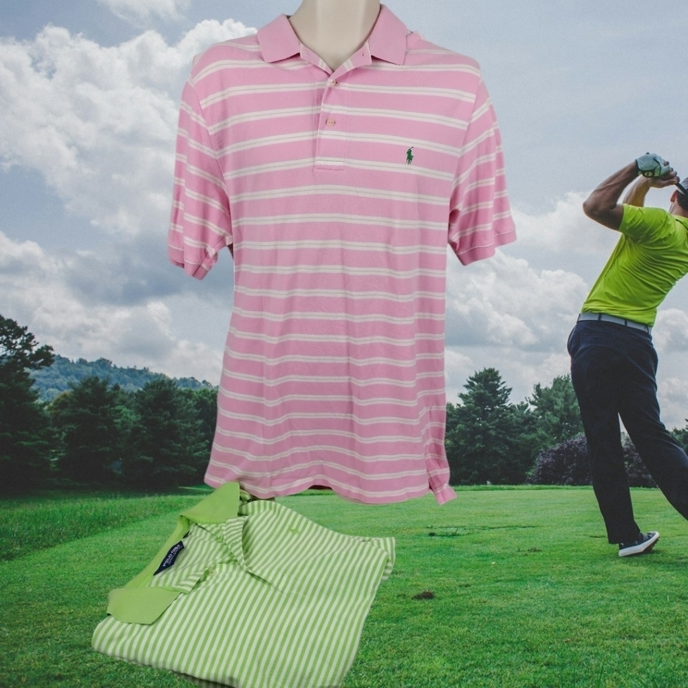 ralph lauren Golf Polo Men's Size Large Y2K Shirts Course Greens 2 Shirts